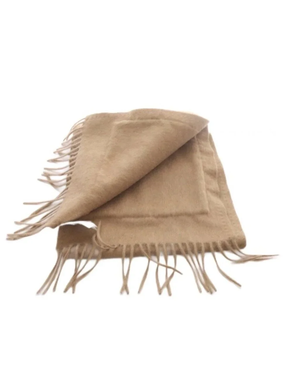 Max Mara Teddy Bear Shawl Silk Blend Fringe Pocket Brown